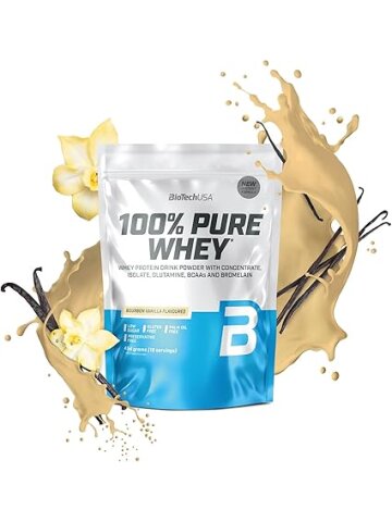 BioTechUSA 100% Pure Whey - Molkenproteinpulver mit Isolat & Konzentrat (900g Beutel)