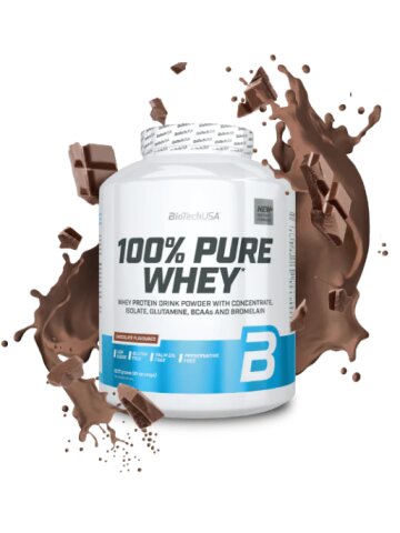 BioTechUSA 100% Pure Whey - Molkenproteinpulver mit Isolat & Konzentrat (2000 g Dose)