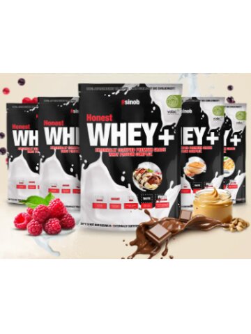 Sinob Honest Whey - Molkenprotein-Konzentrat & -Isolat mit echtem Geschmack (820 g Beutel)