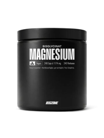 Big Zone Magnesium Bisglycinat - hoch bioverfügbares Magnesium in Kapseln (240 Stück)