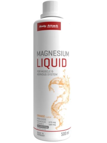 Body Attack Magnesium Liquid - 500ml Flasche (Geschmack Orange)